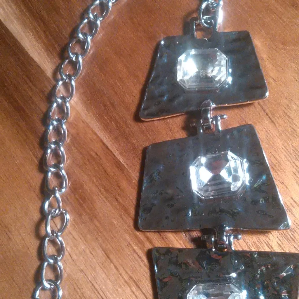 White Austrian Crystal Silvertone Alloy Necklace - Image 15