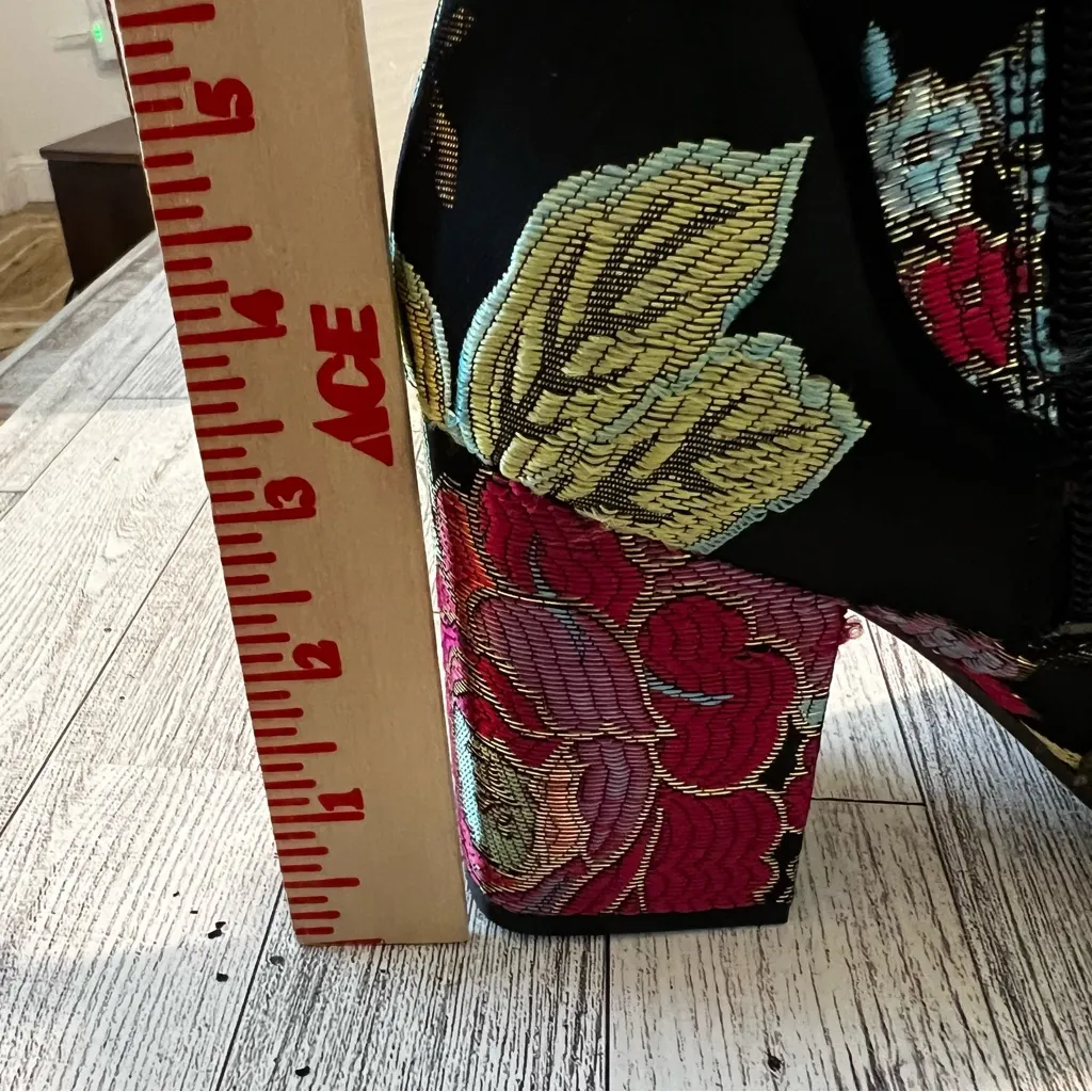 Marc Fisher Jana Brocade Floral Ankle Block Heel Boots Multi Color 7.5M Zip - Image 11
