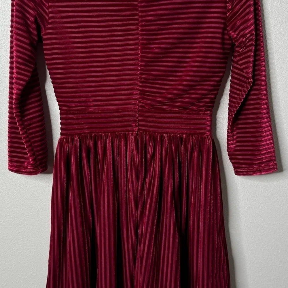 Copper key velvet berry ribbed stretch 3/4 waist zippered dress size small - Image 7