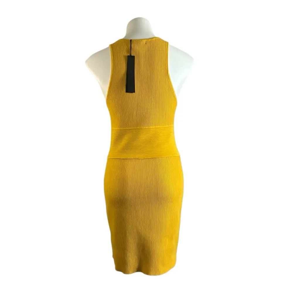 House of Harlow 1960 Ribbed Bodycon Dress in Marigold Size L - Image 8