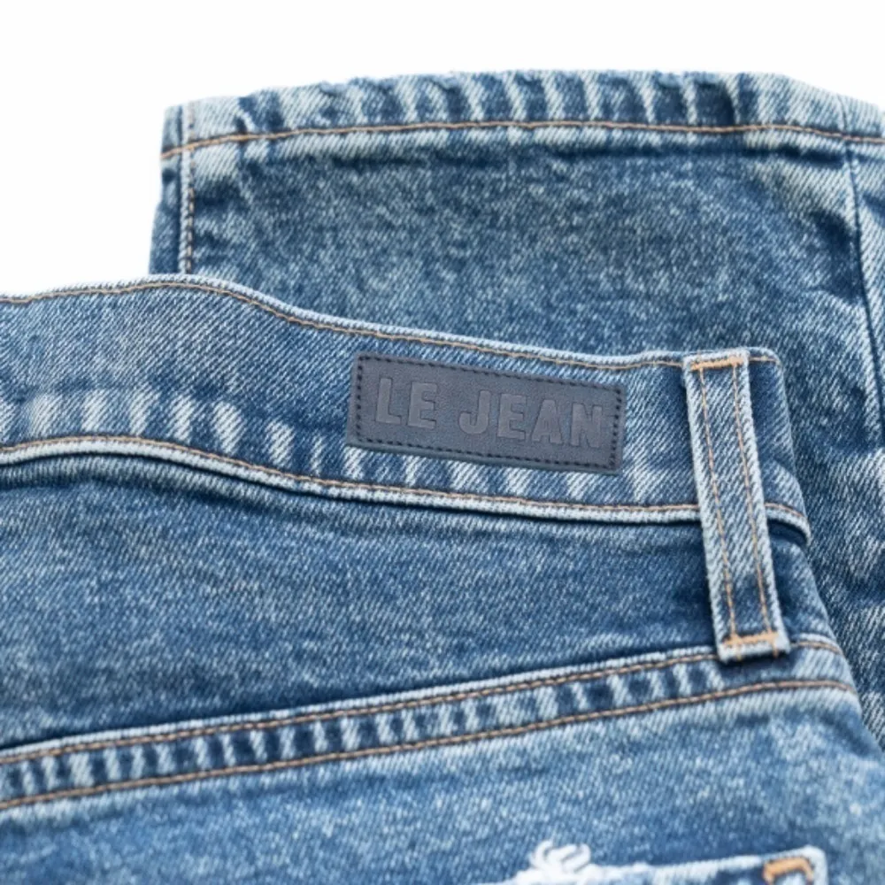 Le Jean Vivie Slim‑Leg Mid‑Rise Jeans | Button‑Fly Stretch Denim 26 Blue Size 25 - Image 9