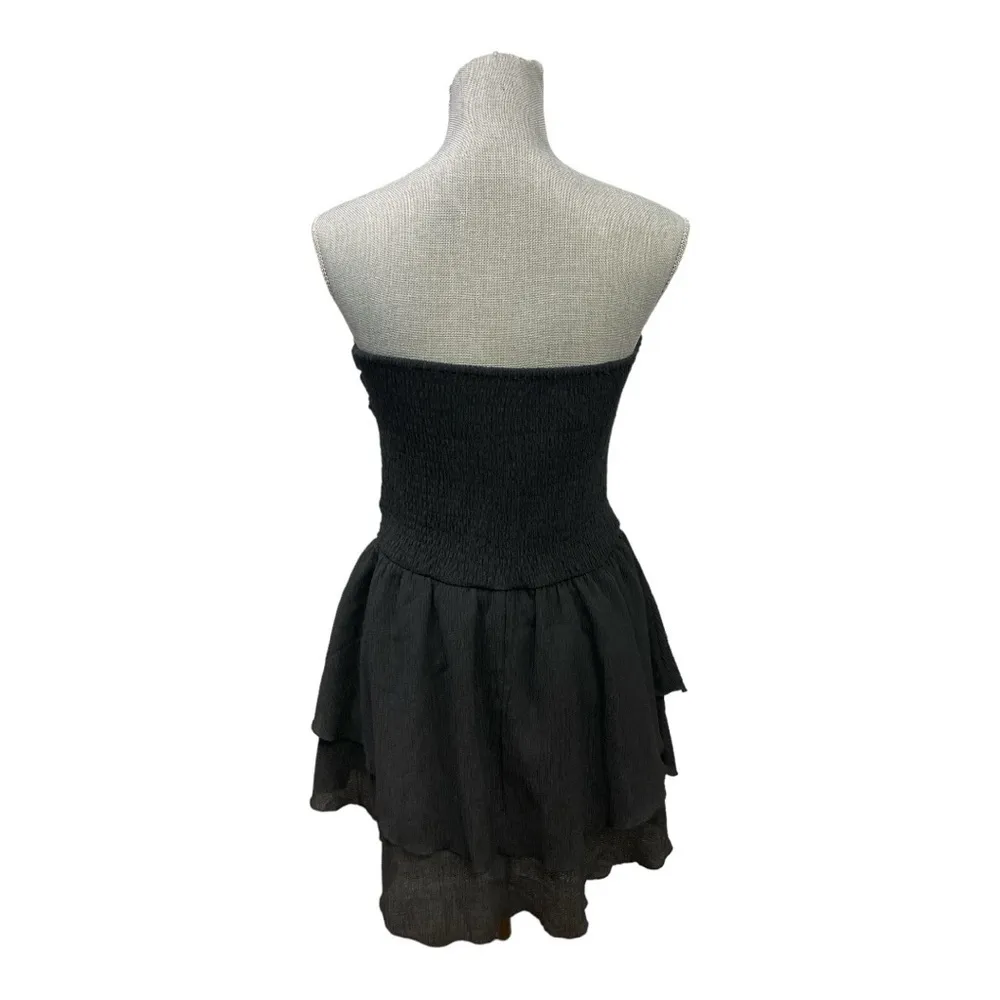 CIDER Women's Summer Cocktail Dress - Tube Ruched Ruffle Mini Dress SIZE L - Image 3