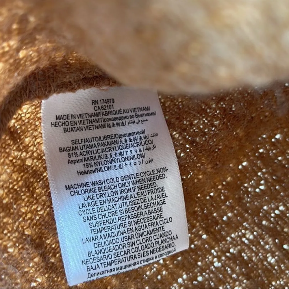 BCBGeneration Cropped Sweater Brown White Puffs - Image 5