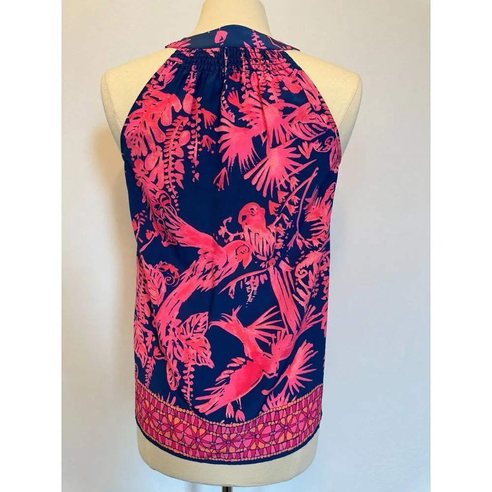 Lilly Pulitzer BAILEY SLEEVELESS 100% SILK TOP Size XS - Image 6