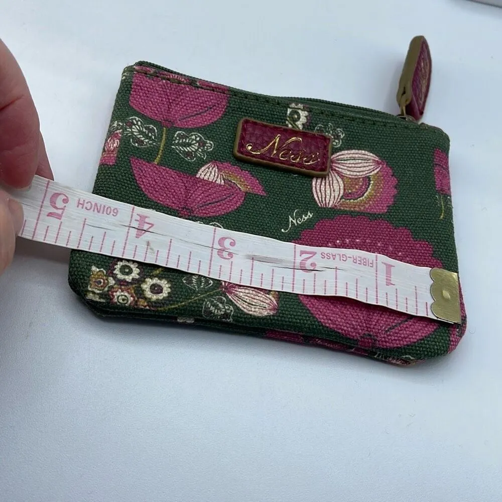 Ness of Scotland small floral logo coin purse. Green - Image 6