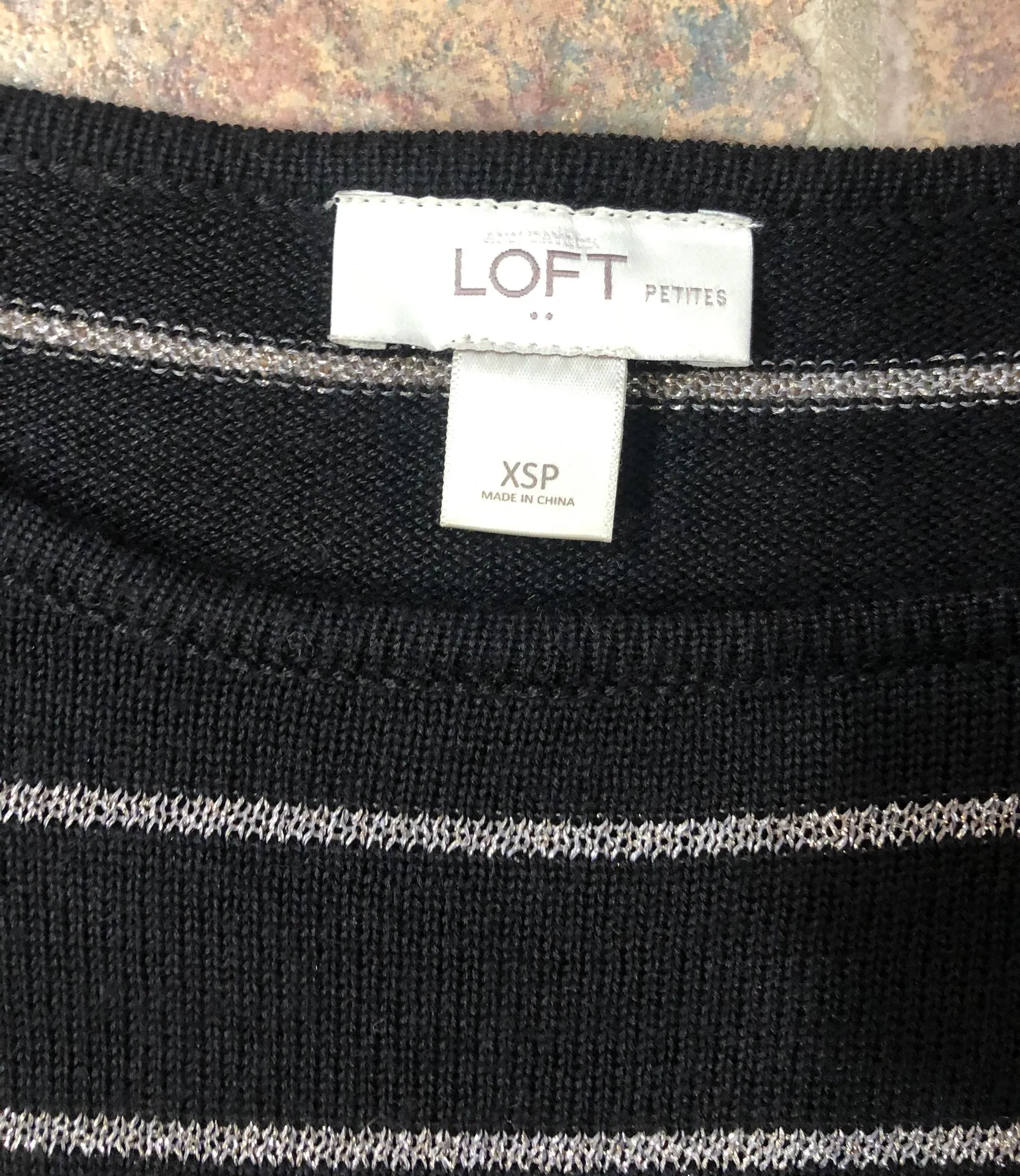 Black Long Sleeve Sweater Dress with Gold Strips - Image 3