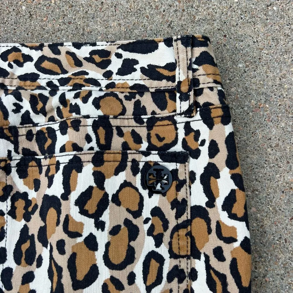 Tory Burch Leopard Cheetah Animal Print Low Rise Super Skinny Jeans Size 30 - Image 9