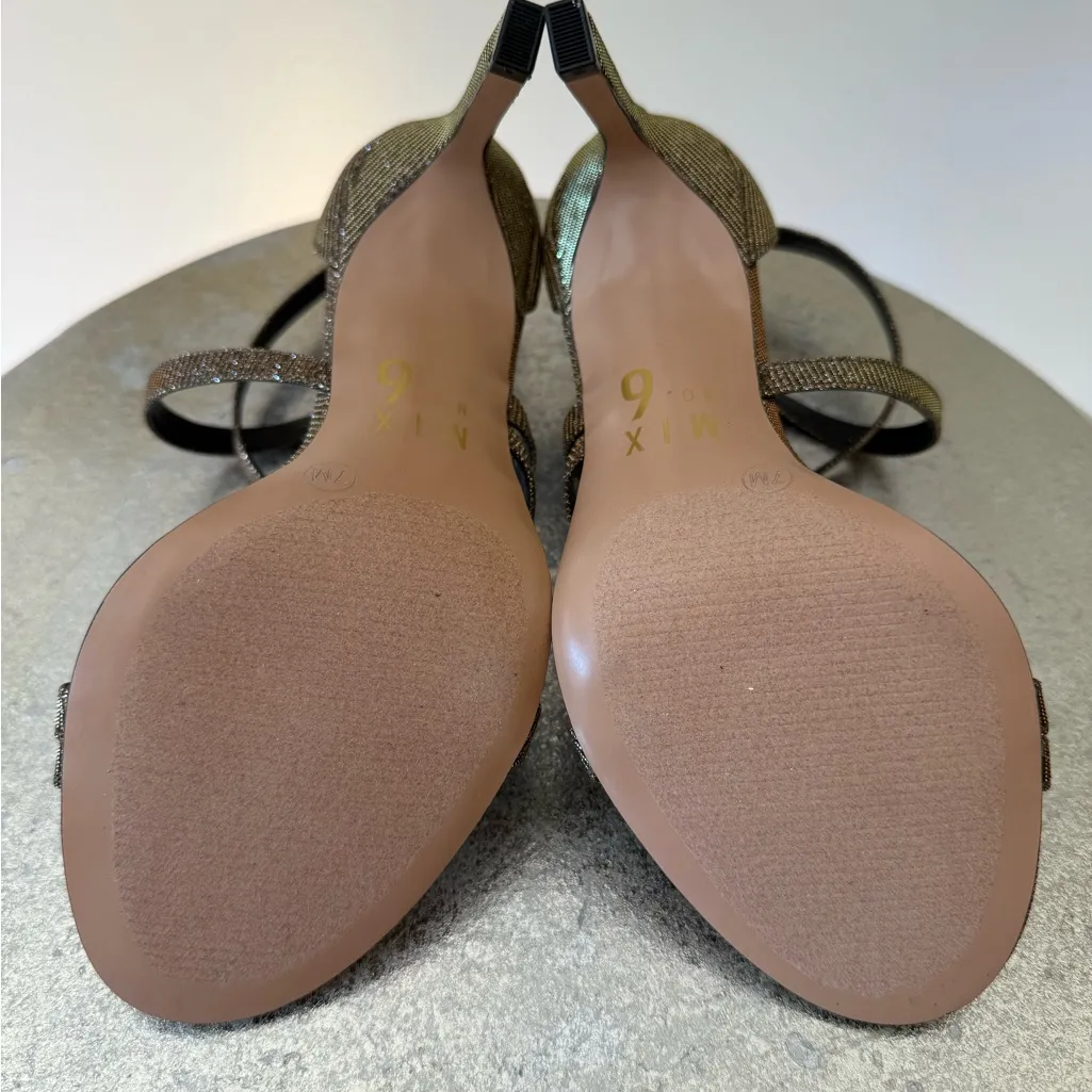 Mix No. 6 - Gold Shimmer Strappy Heels - Image 6