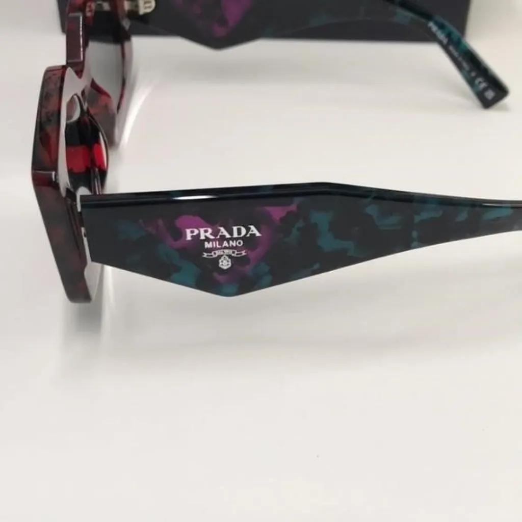 New Authentic Prada Red Tortoise Shell Sunglasses - Image 8