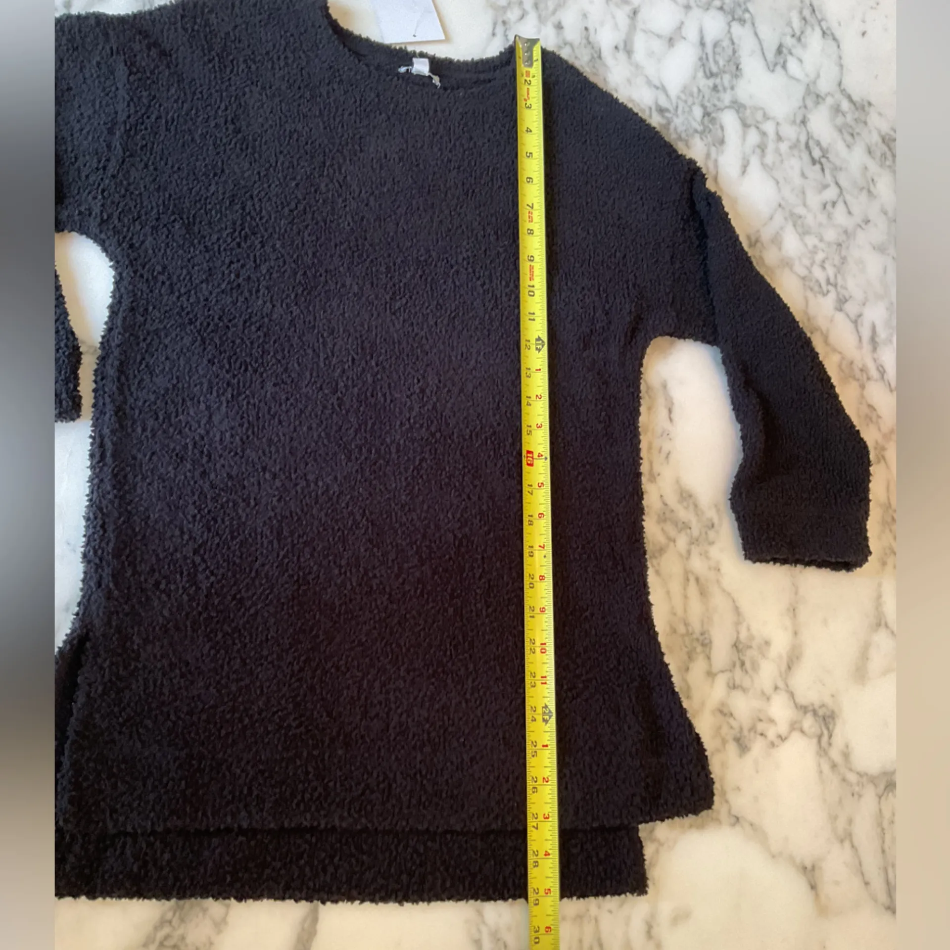 NWT LOVE FIRE Chenille Cozy Black Women's Tunic Sweater Sz L - Image 5