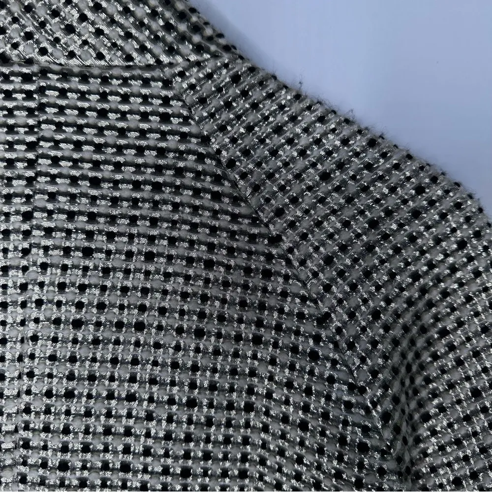 Kate Spade Metallic Gold/Black Tweed Three Button Blazer Jacket Size Small - Image 8