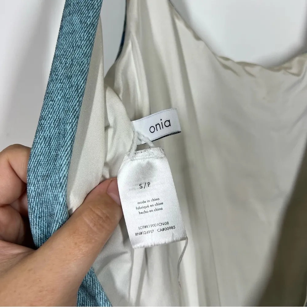 Onia Kelly Woodstock Denim One Piece Swimsuit Size Small - Image 10