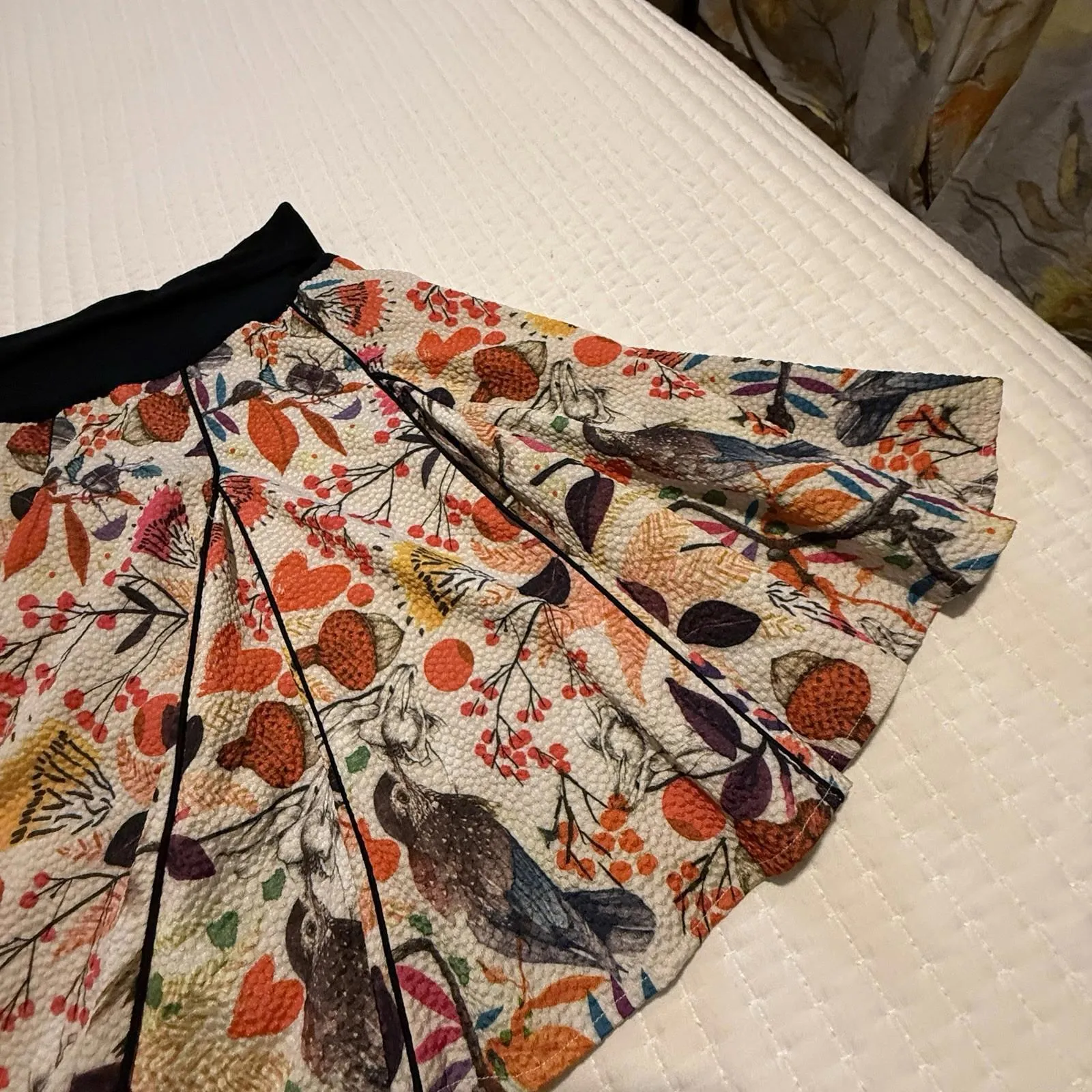 Women’s Eva Franco Bird Flower Print A Line Swing Skirt Multi Color Size 6 - Image 14