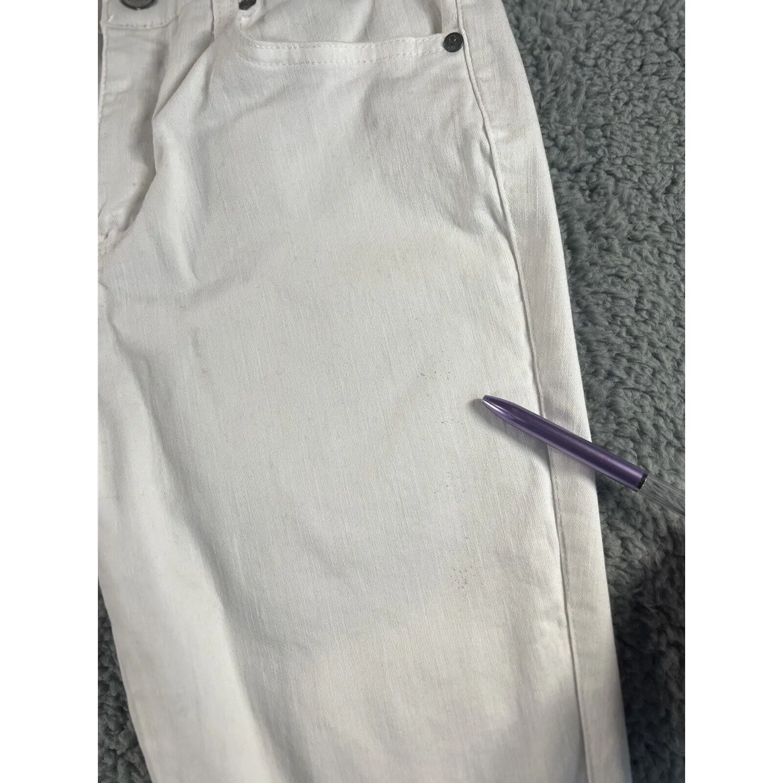 White Skinny Jeans Women 8 28x27 Mid Rise Distressed Casual Night‎ Out Preppy - Image 8