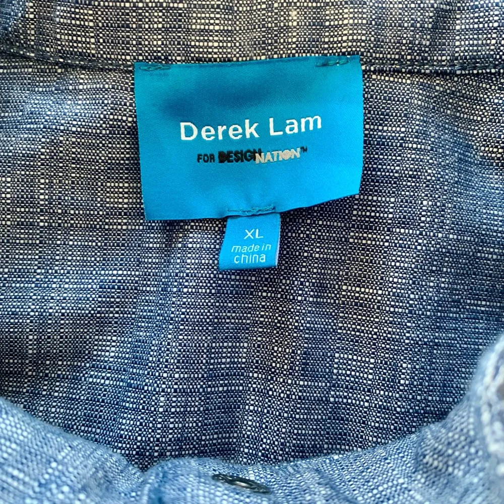 Derek Lam Chambray Short Sleeve Shirt Jacket - Image 4