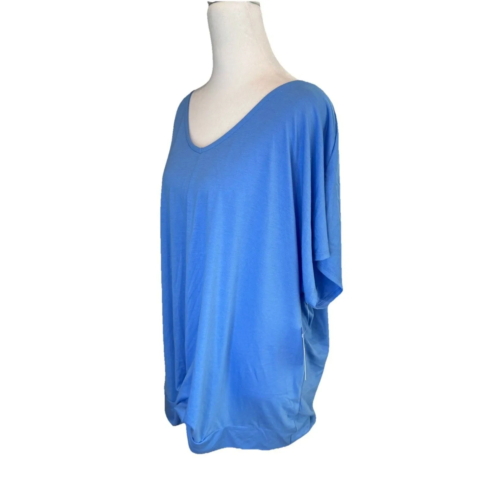 Sonoma Goods Maternity Top Size XXL Blue Wrap Front Dolman Short Sleeve NWT - Image 2