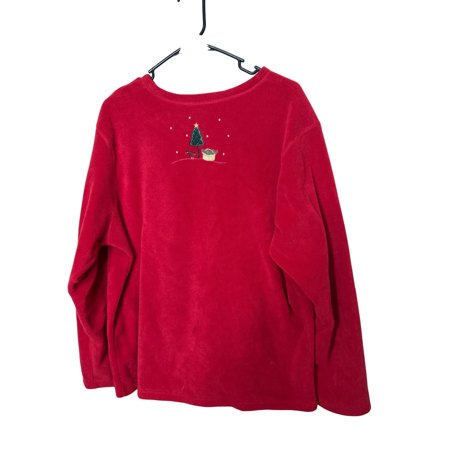 Premier International Ladies Plus Red Fleece Christmas Snowman Tree Cardigan XL - Image 5