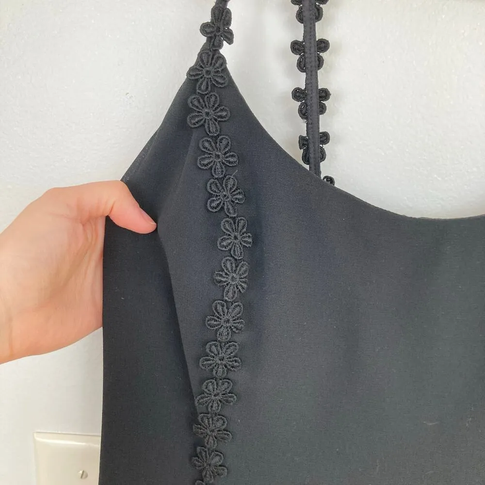 Y2K Handmade Womens XS Black Floral Slip Dress Whimsigoth Fairy Grunge Coquette - Image 5