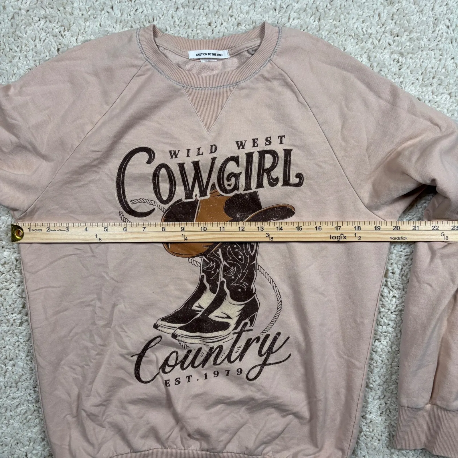 Caution to the Wind Wild West Cowgirl Country Graphic Sweatshirt Women's - Image 4