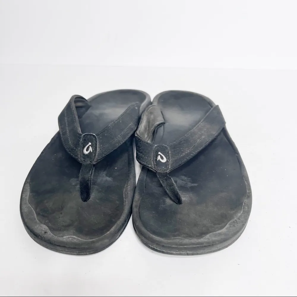 OluKai Black Sandal Flip Flops Women’s Size 9 40 - Image 3