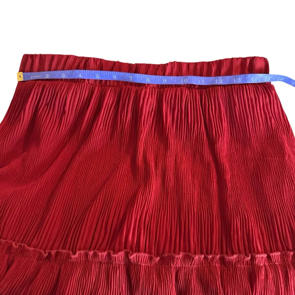 Lark + Grey Red Layered Maxi Skirt Size L - Image 3