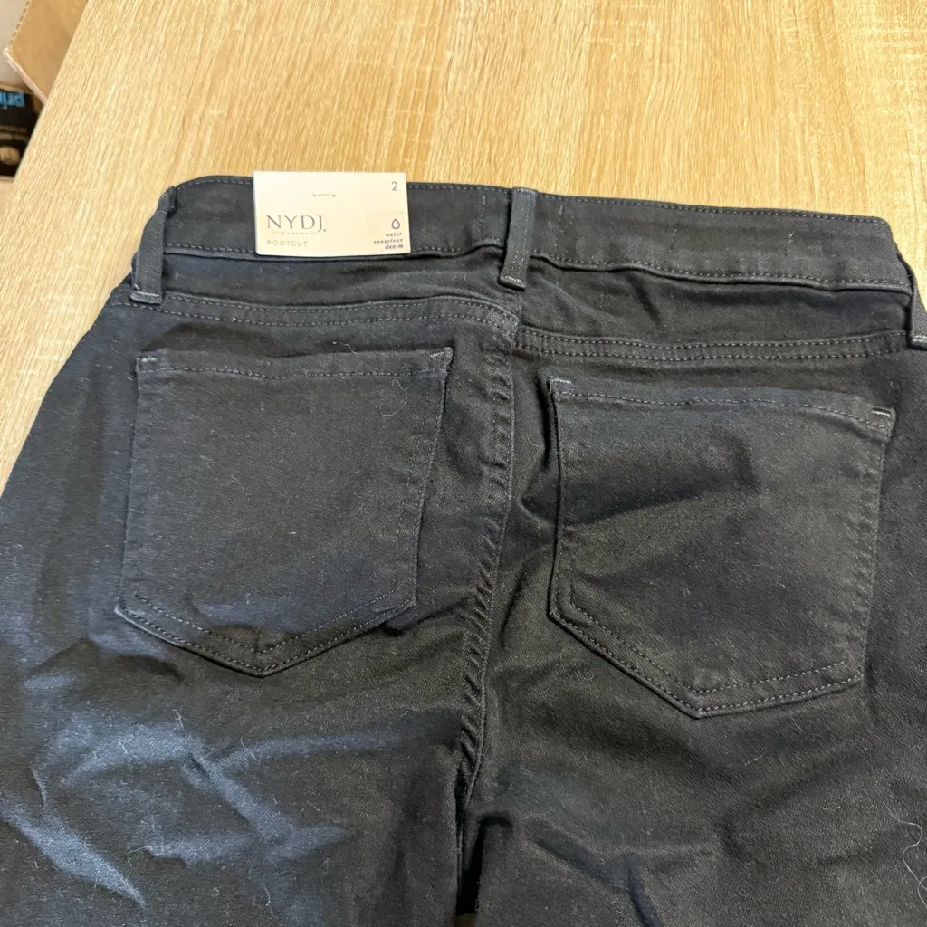 NYDJ Barbara Bootcut Jeans in Black High Stretch Denim Size 2 NWT - Image 9