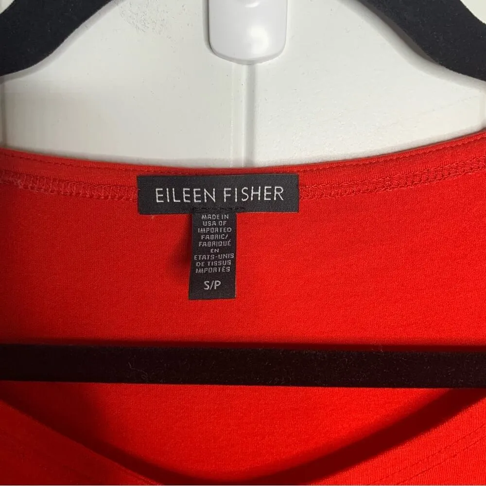 Eileen Fisher red viscose jersey knit shift dress‎ size small minimalist - Image 3