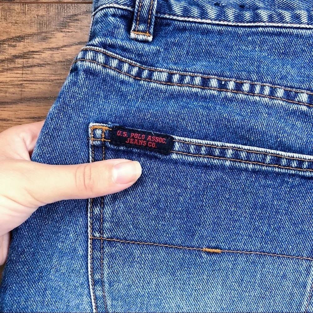 vintage • 90s denim shorts US Polo Association blue jean high rise medium wash - Image 9