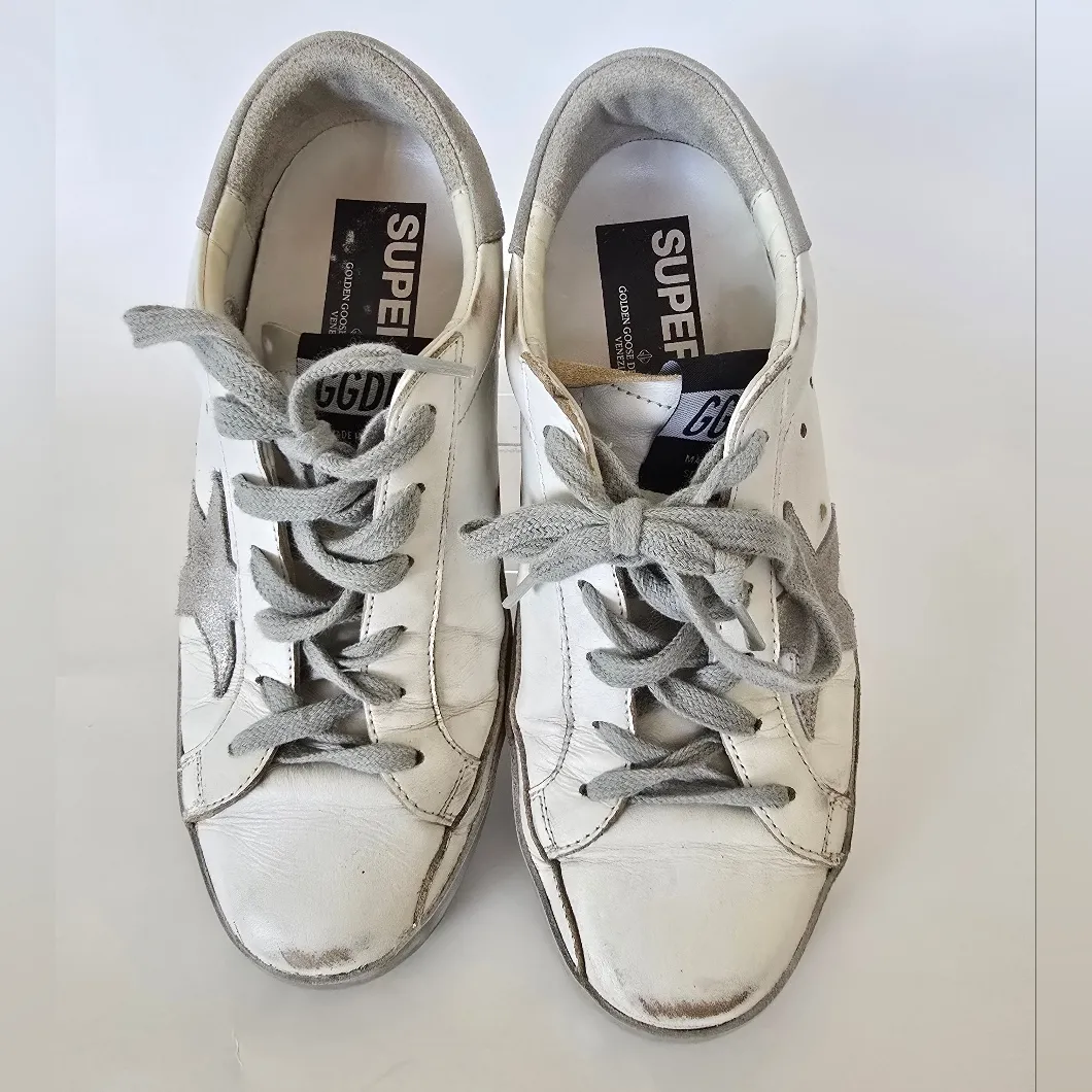Golden Goose Superstar  GGDB White - Silver Sneakers - Image 4
