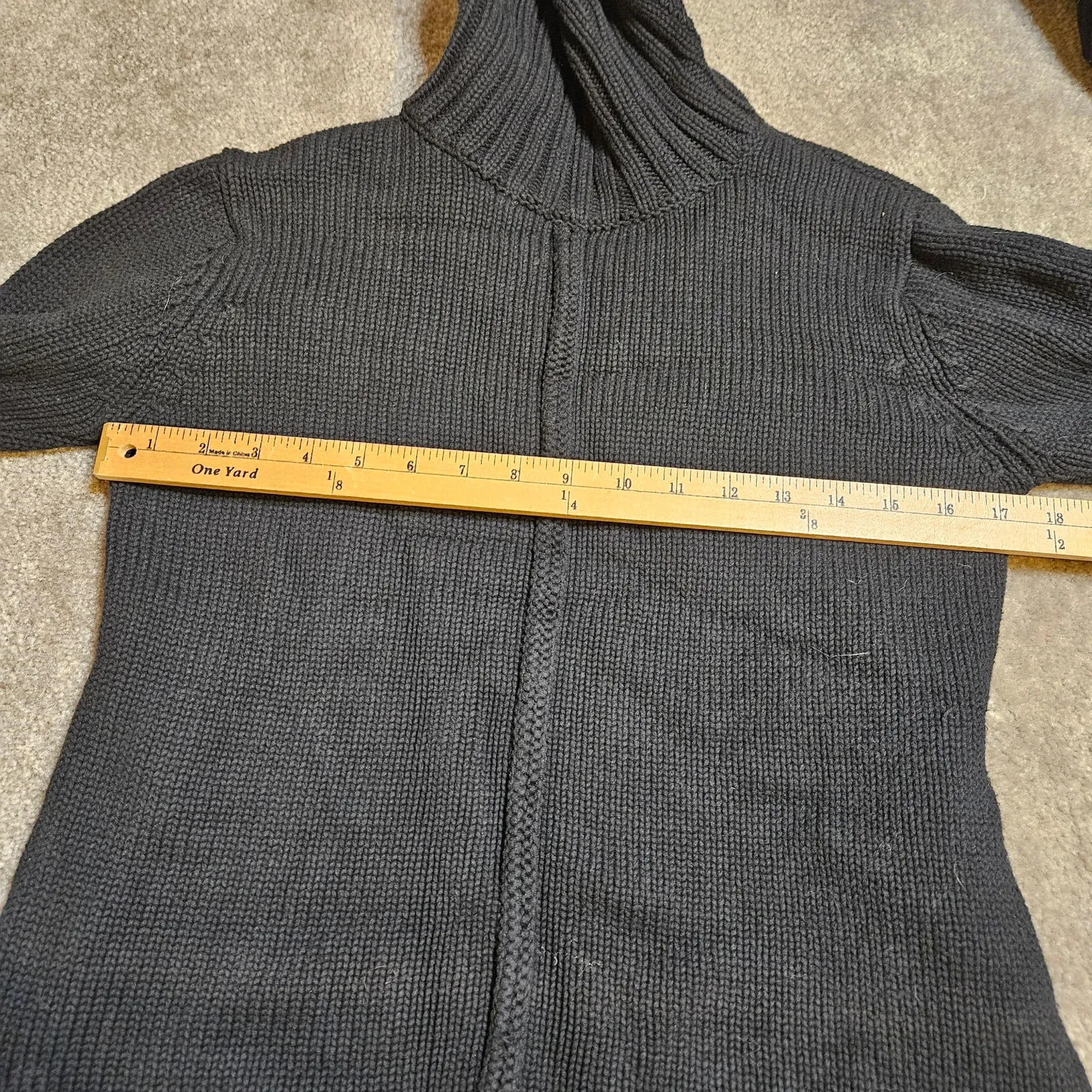 525 America Size Small Black 100% Cotton Black Sweater Thick Heavy Knit Warm - Image 3