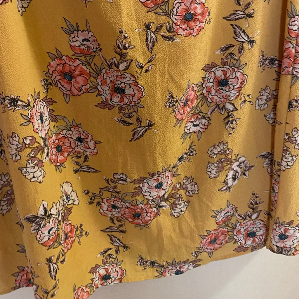 Blue Rain Yellow Floral Mini Dress - Image 3