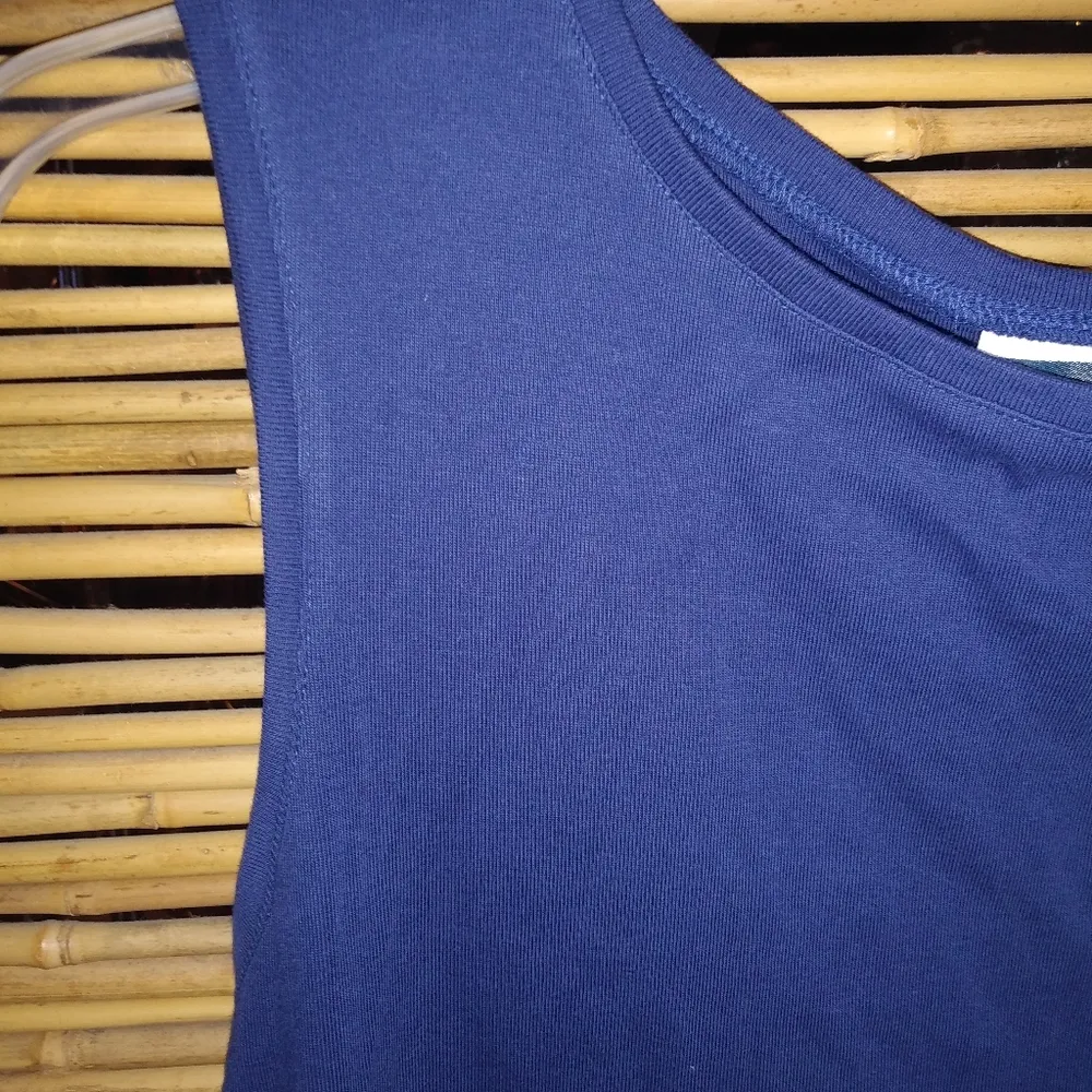 Karen Scott XLP Sleeveless Cotton Tank Top Petite Plus in Navy - Image 3