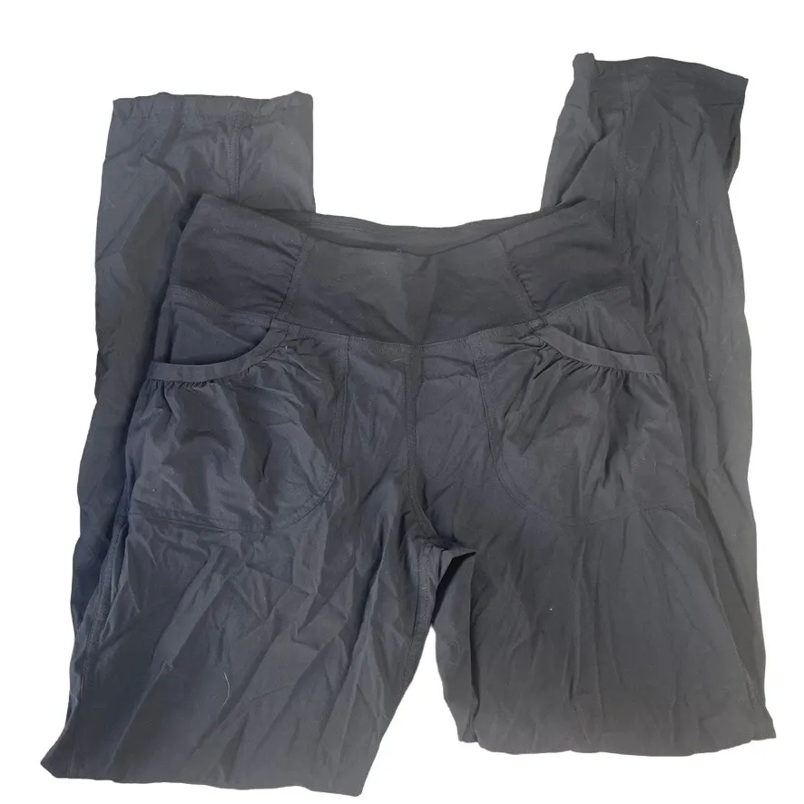 PRANA Black Small Pull On Outdoors Pants Lounge Straight Leg‎ Yoga Band Pockets - Image 2