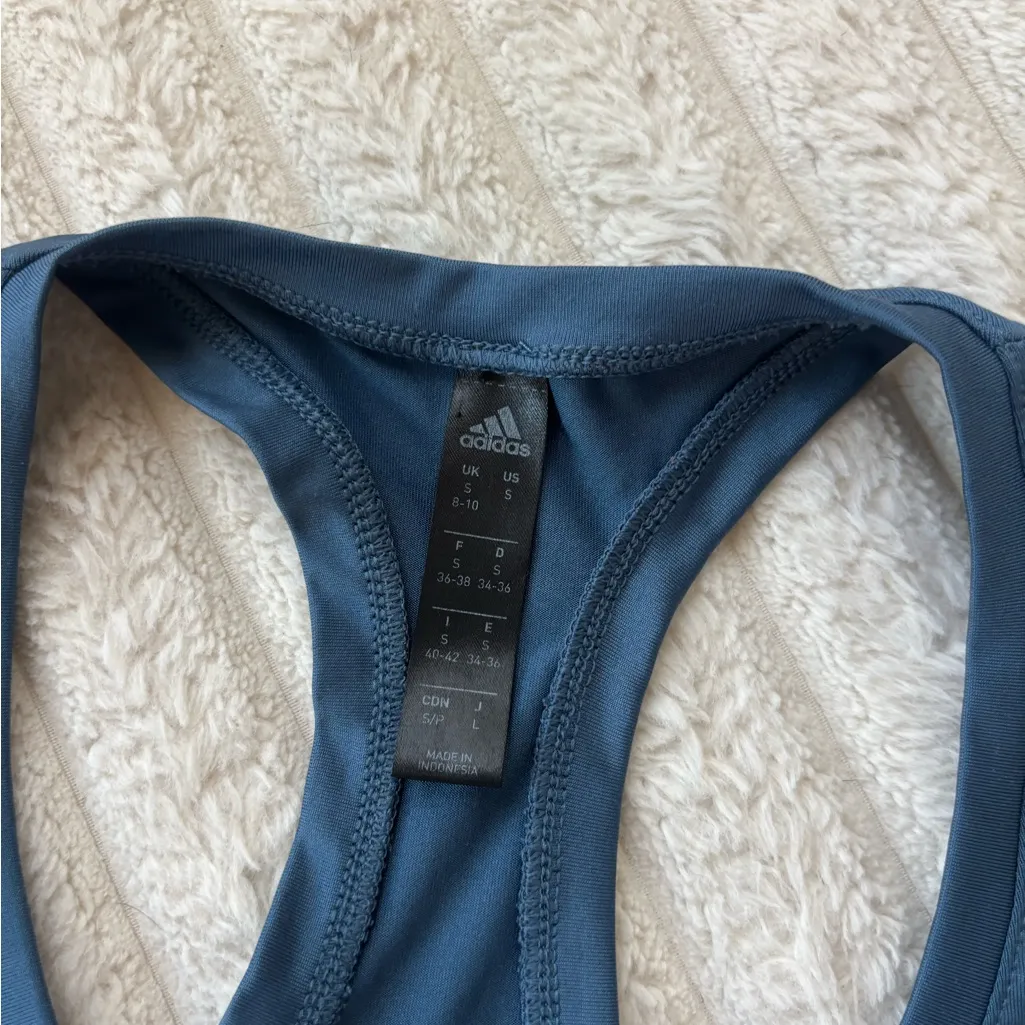 Women’s Adidas Blue Athletic Workout Tank Top - Image 3