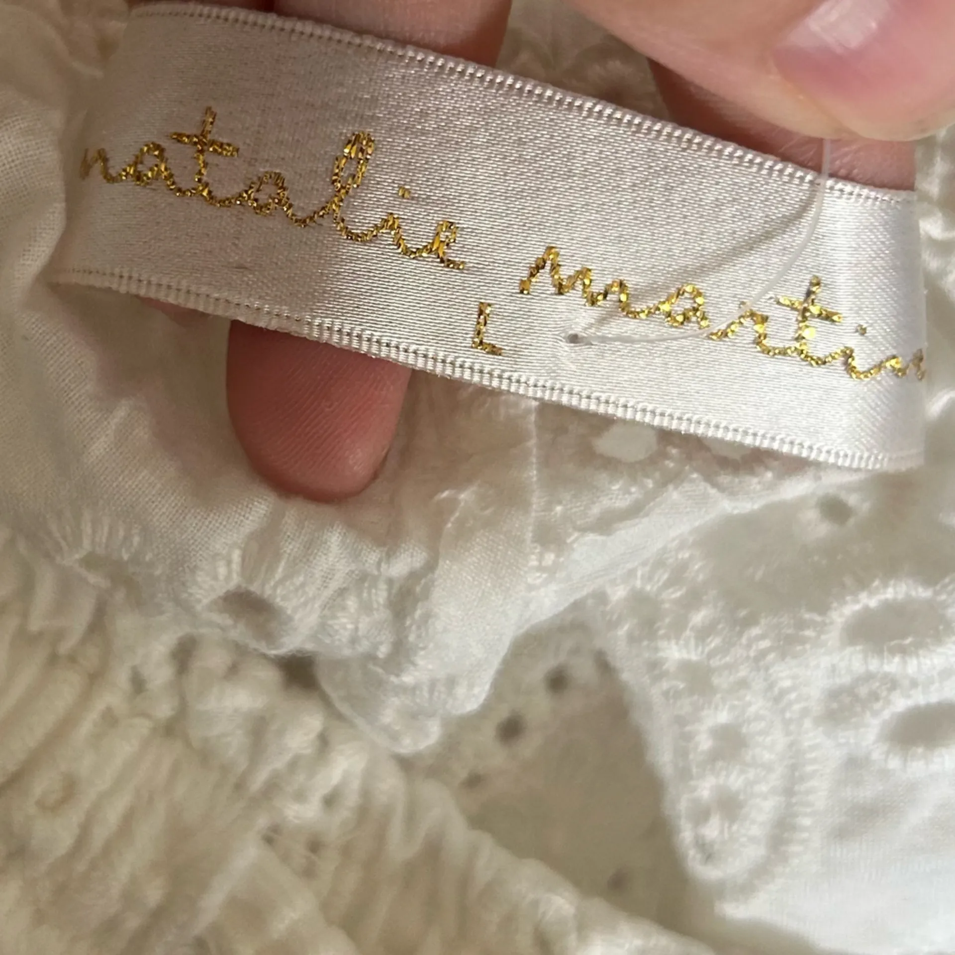 Natalie Martin X Madewell White Eyelet 100% Cotton Shorts Size Large - Image 3