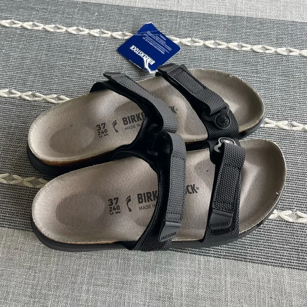 NWT Birkenstock Sahara Birko-Flor Women’s Sandals Black Size 37 US 6 - Image 5