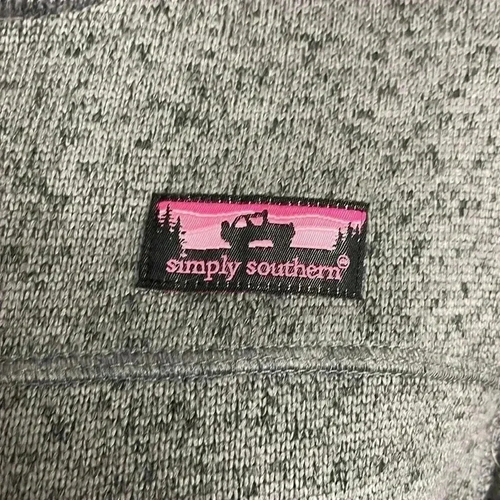 Simply Southern Gray Fleece Popover Pullover 1/4 zip Jeep Womens Size Small - Image 2