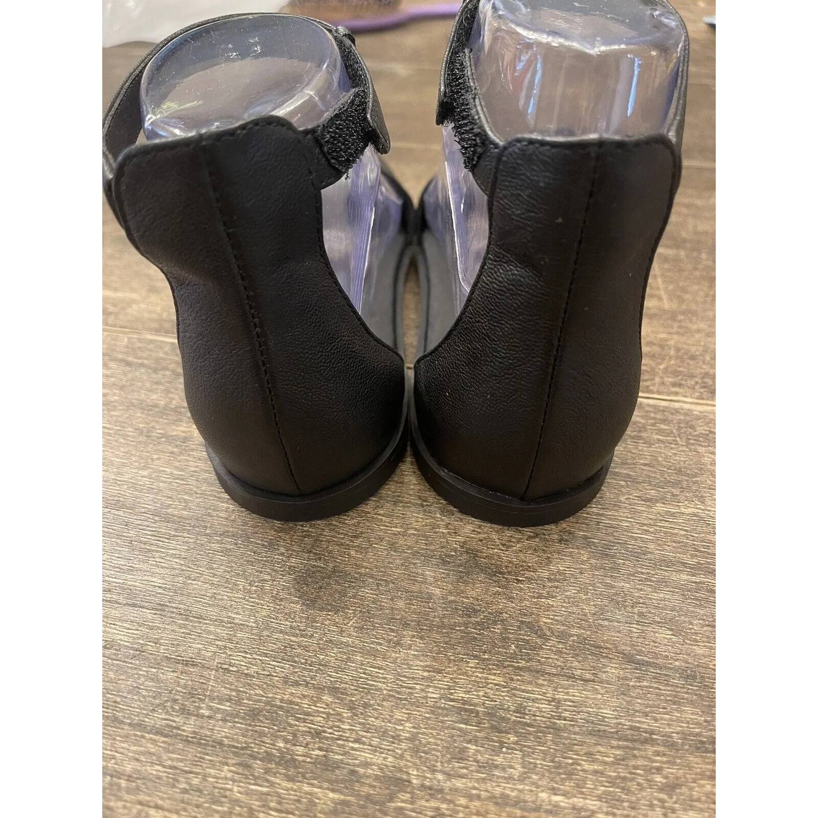 EILEEN FISHER Razz Ankle Strap Sandal Women Size 6.5 Black Flats Comfort‎ - Image 5