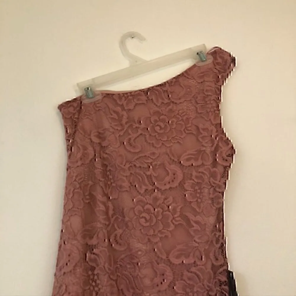 NEW NWT DUAL NATURE Lace One Shoulder Mini Dress Mauve Pink Floral Lace Medium M - Image 11