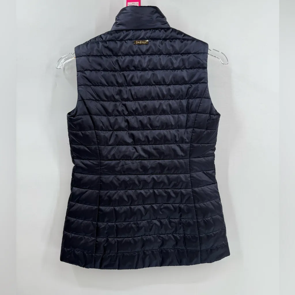 Lilly Pulitzer NWT Elyn Puffer Vest True Navy Size XXSmall Style#000052 MSRP$178 - Image 8