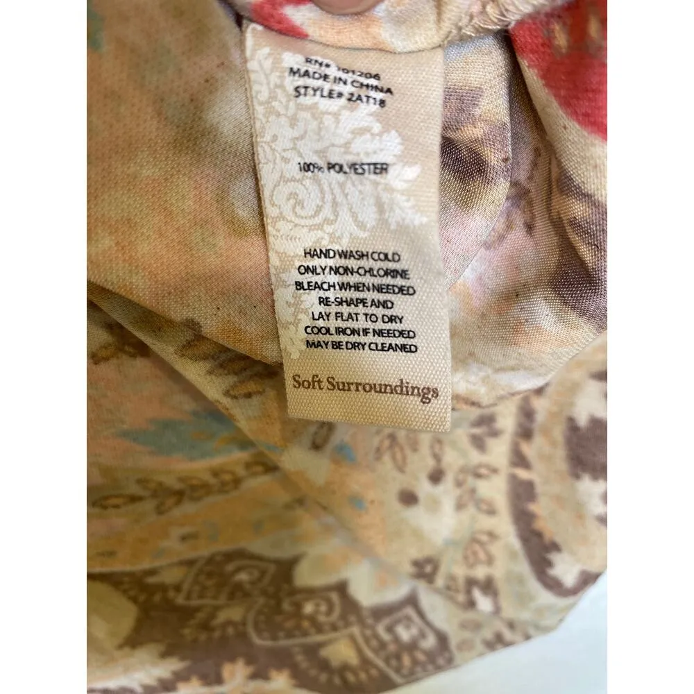 Soft Surroundings Montaigne Paisley Velour Button Down Tunic Shirt EUC Sz Sm - Image 5