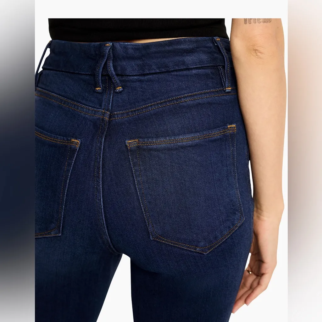 Good American Soft Tech Good Curve Straight Jeans Size 2/26 NWT Indigo color - Image 4