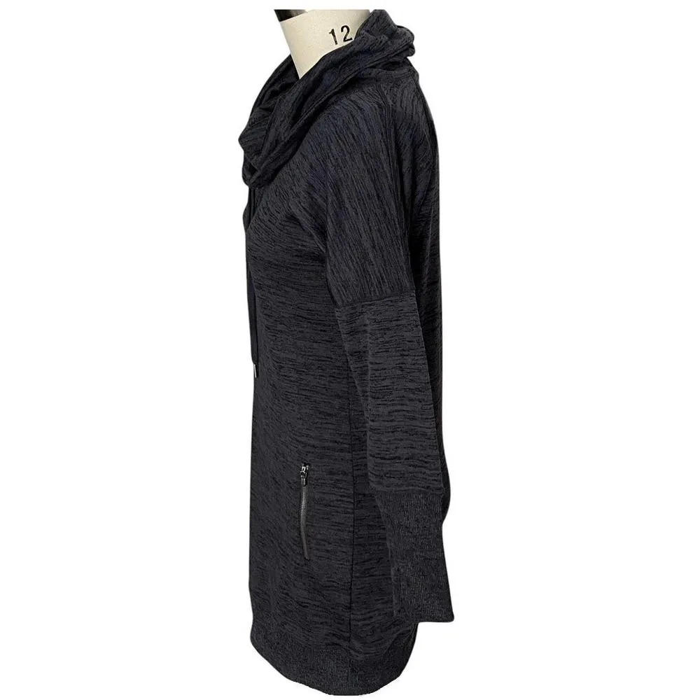 ATHLETA Sport It Cowl Neck Charcoal Activewear Sweatshirt Dress ~ Women's SMALL - Image 5