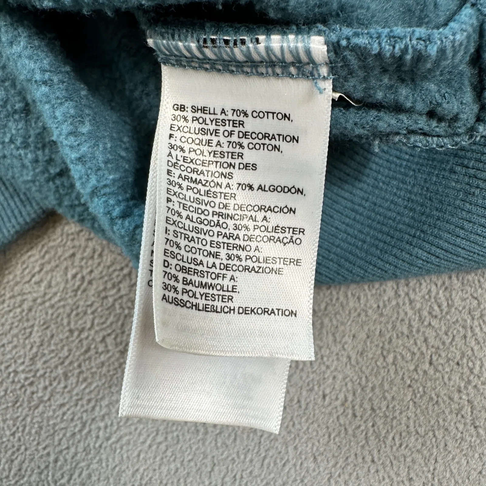 The North Face Womens Hoodie Pullover Teal Logo Graphic Sweatshirt Size M Fleece - Image 5