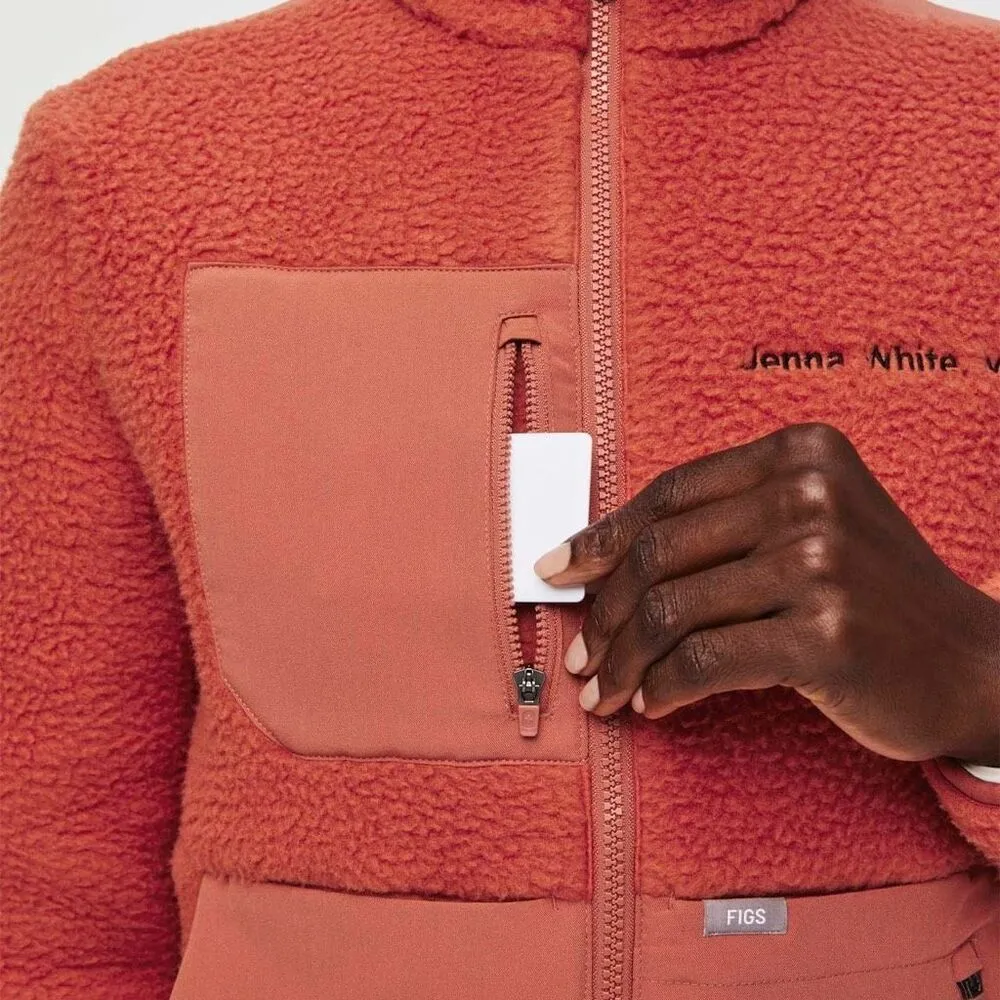 FIGS ✨ Terracotta Sherpa Sz Small Coral Jacket✨ - Image 2