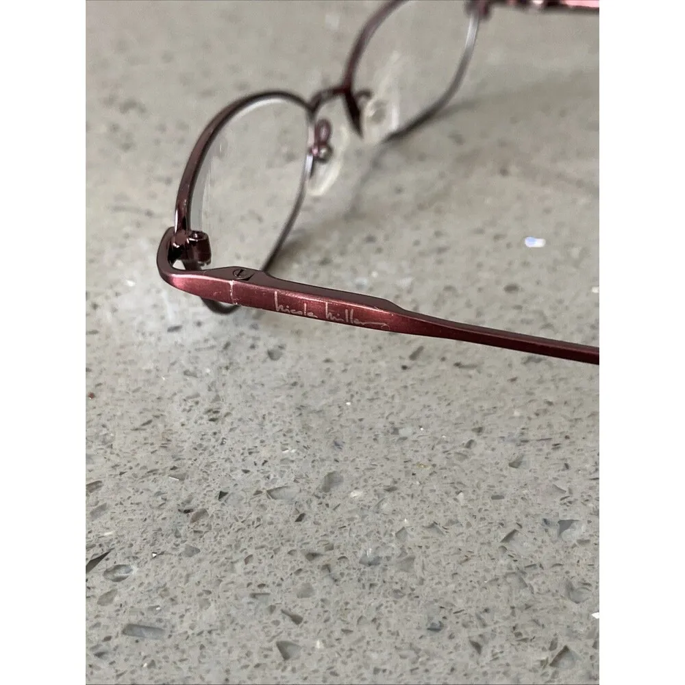 Nicole Miller Burgundy Cat Eye Women Full Rim 51-16-135 Eyeglasses Frames ONLY - Image 5