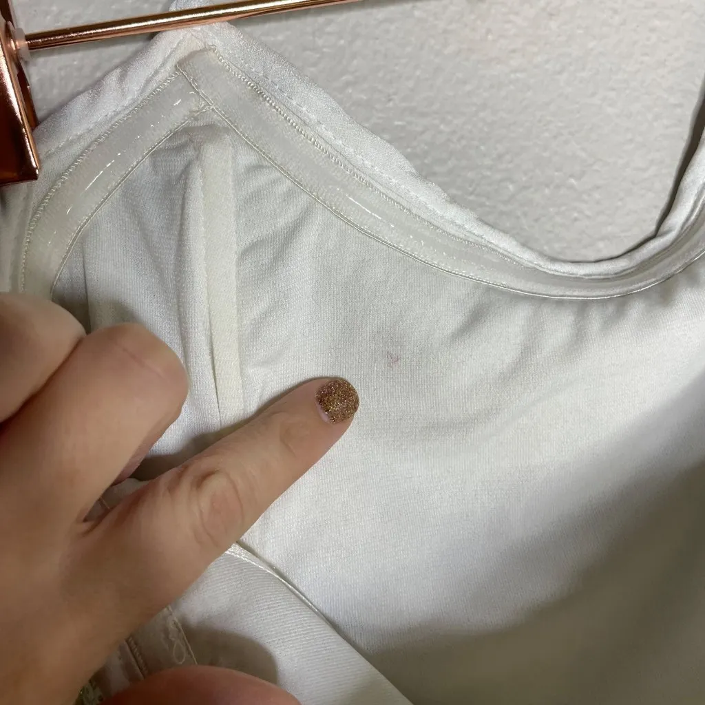 4SI3NNA Alina Strapless Sequin Mini Dress Size Medium White Pink Sz M - Image 9