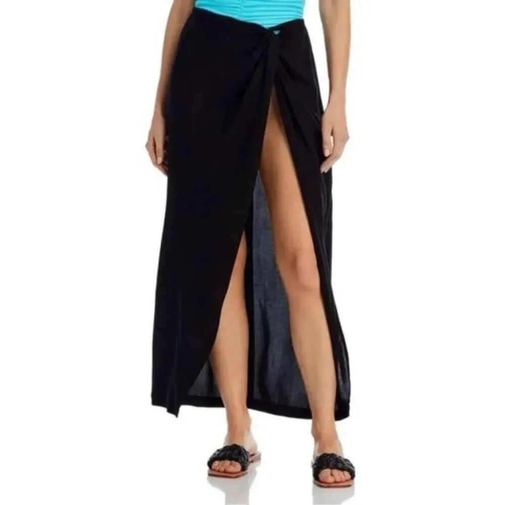 Aqua Swim Womens Black Sarong Beachwear Skirt Cover Up Size XS/S NWT - Image 9
