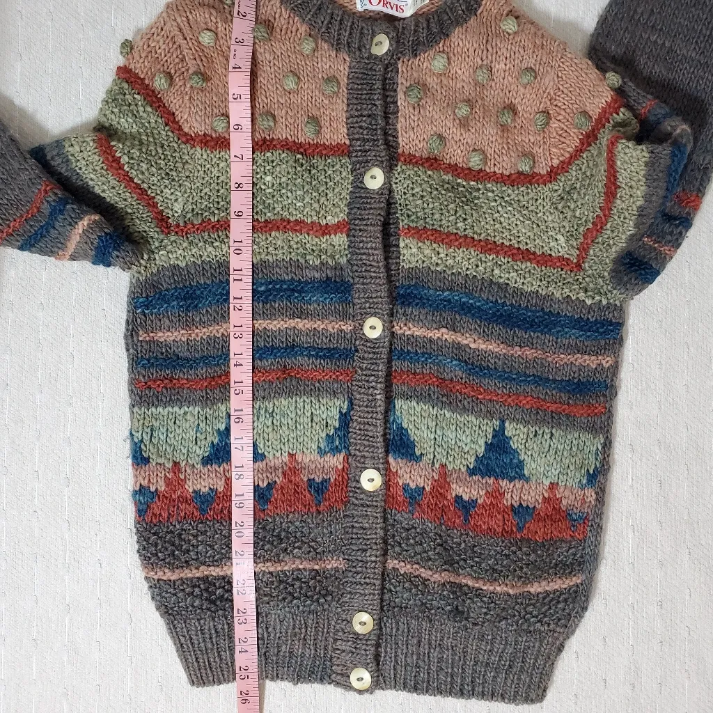 Orvis Vintage Women’s Cardigan‎ Virgin Wool Sweater Size M - Image 5