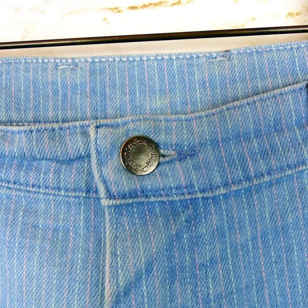 VTG Wrangler Jeans Womens Misses 14 R Blue Pinstripe High Waisted Retro USA Made - Image 6